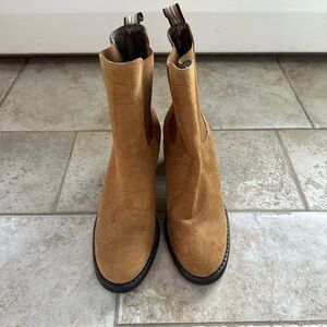 Shabbies Amsterdam 1980 Heeled Chelsea Snakeskin Embossed Boots